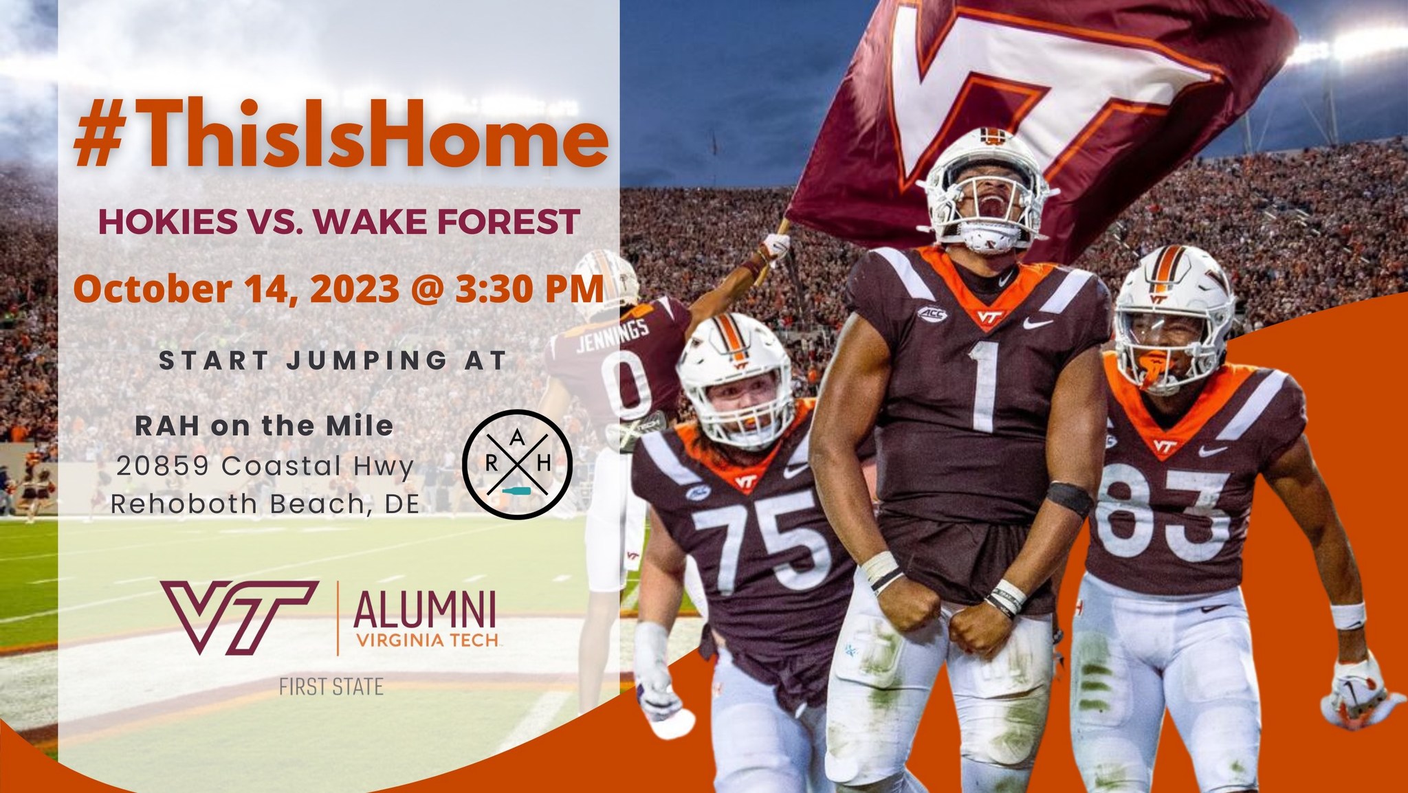 VT vs Boston College Football Watching Party at Rehoboth Ale House on The Mile